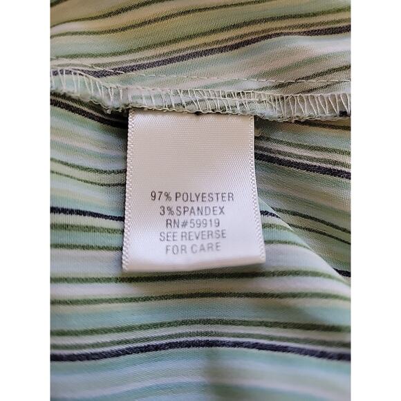 Croft & Barrow Stretch Green Striped 3/4 Sleeve Button Up Shirt Women's Plus 1X - Picture 12 of 12